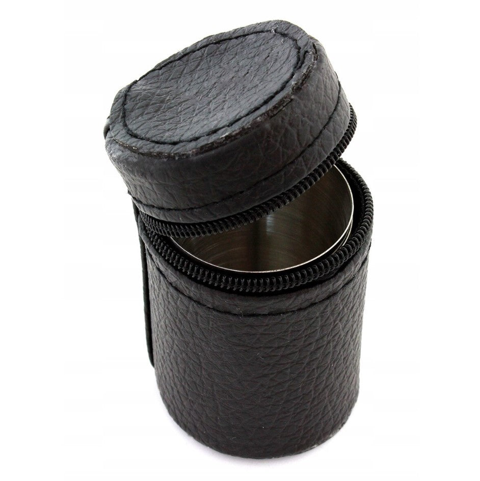 Set 6 pahare shot inox, Zola®, in suport teaca de piele sintetica, 30 ml, argintii Set 6 pahare shot inox, Zola®, in suport teaca de piele sintetica, 30 ml, argintii